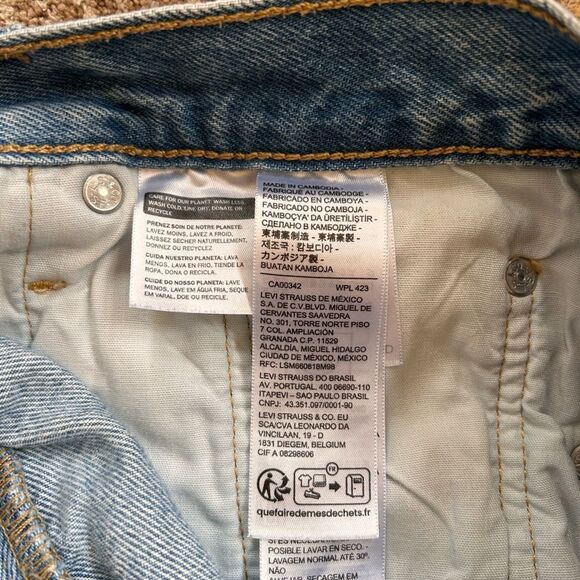 Levi's Blue Distressed Jean Shorts - Picture 4 of 7